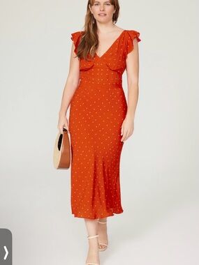 Jason Wu Red Polka-Dot Ruffle Maxi Dress